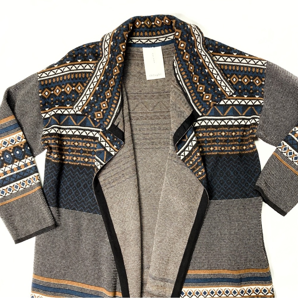 Thought London Organic Cotton / Wool Tribal Cardi Coat Size 16 - Picture 4 of 13